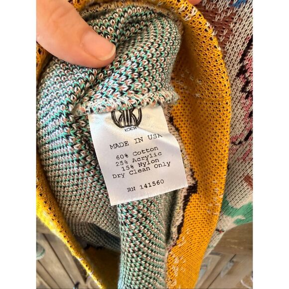 RARE Koch Vintage-Inspired Ski Scene Knit Sweater Size Small - Picture 5 of 8